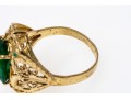Delicate 14K Filigree And Diamond Cut Ring, Size 6
