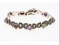 Colorful Stone And Marcasite Sterling Bracelet
