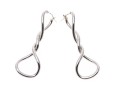 14k White Gold Elongated Twisted Electroform Earrings