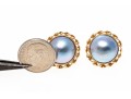 14K Grey Mabe Pearl Earrings