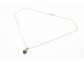 14k Yellow Gold Contemporary Trillion Cut Tanzanite And Diamond Pendant, With Chain