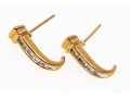 14k Yellow Gold Lovely Baguette Diamond Channel Set Hoop 