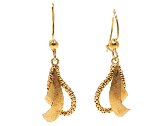 Unique 14K Drop Pendant Style Earrings