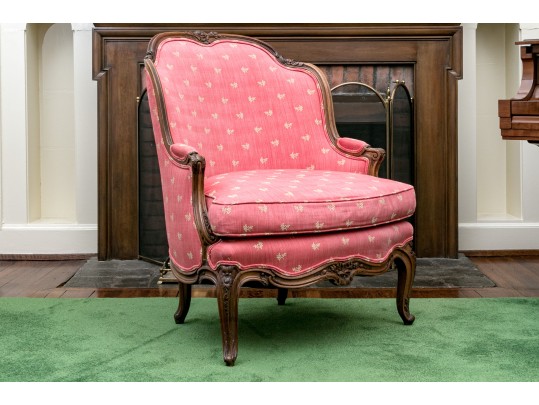 French Louis XV Style Upholstered Bergere