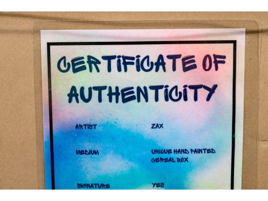 EM Zax (Am.,20th/21st C,) Multi Media Hand Painted 3D Pop Art Sculpture, 