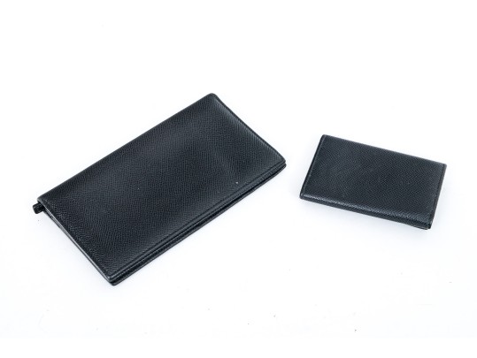 Bulgari Lot Of Two Small Leather Goods, Black Tones