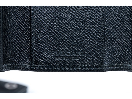 Bulgari Lot Of Two Small Leather Goods, Black Tones