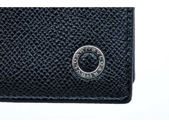 Bulgari Lot Of Two Small Leather Goods, Black Tones