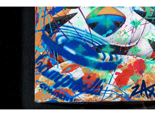 EM Zax (Am.,20th/21st C,) Multi Media Hand Painted 3D Pop Art Sculpture, 
