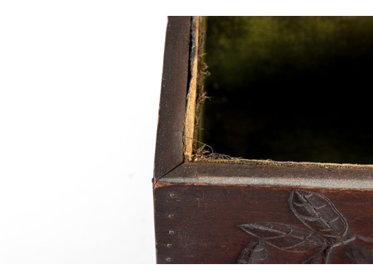 19th Century Arts & Crafts Carved Wood Box