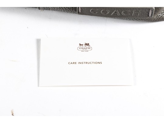 Coach Gray Pebble Leather Travel Kit Bag