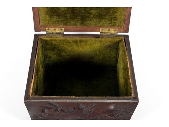 19th Century Arts & Crafts Carved Wood Box