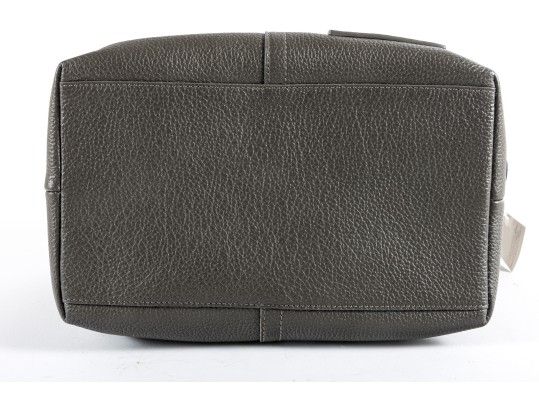 Coach Gray Pebble Leather Travel Kit Bag