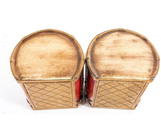 Vintage Marion Bronze Civil War Drum Bookends