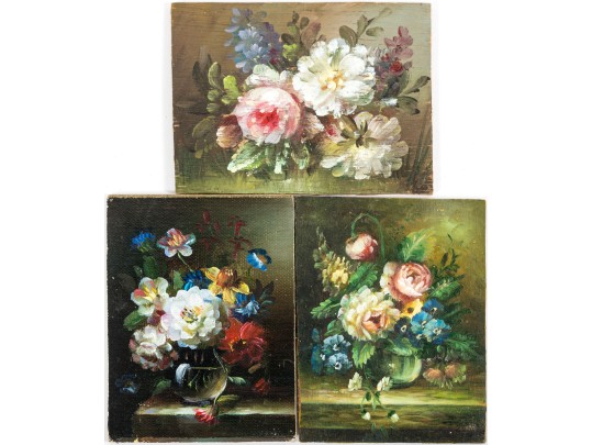 Collection Of Floral Still Life Oil Paintings