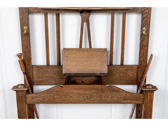 Vintage Oak Country Hall Tree