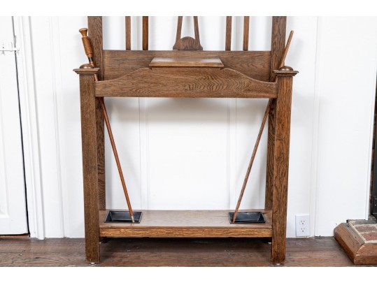 Vintage Oak Country Hall Tree