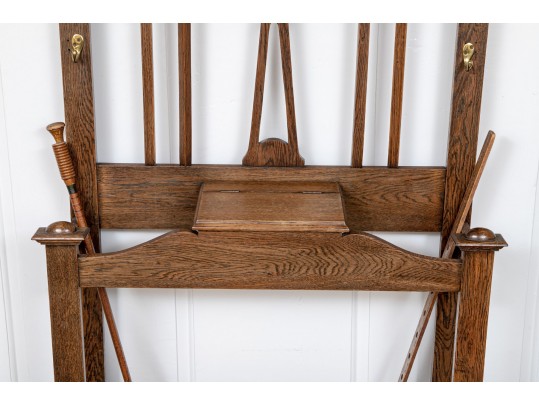 Vintage Oak Country Hall Tree