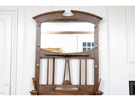 Vintage Oak Country Hall Tree