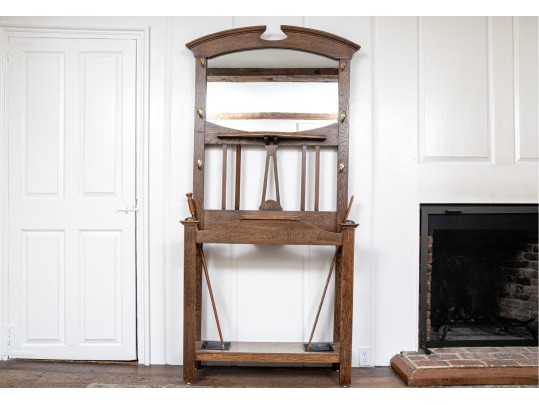 Vintage Oak Country Hall Tree