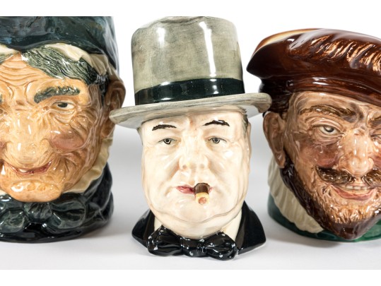 Five Vintage Royal Doulton Toby Mugs