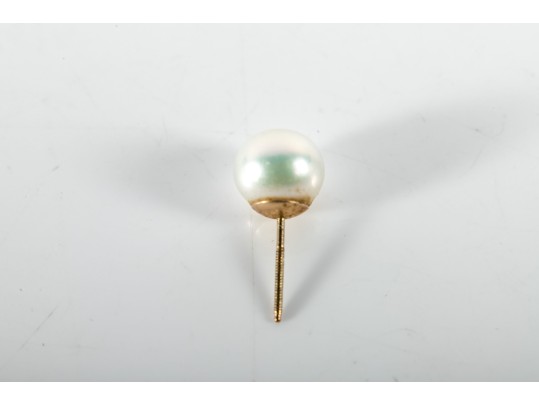 14k Yellow Gold Cultured Pearl Stud Earrings