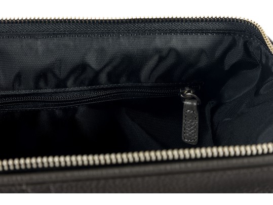 Coach Gray Pebble Leather Travel Kit Bag