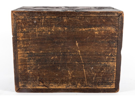 19th Century Arts & Crafts Carved Wood Box