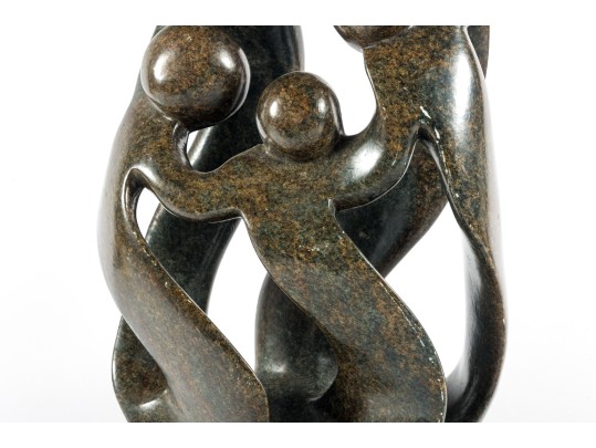 Shona Tribe Serpentine Stone Family Sculpture 