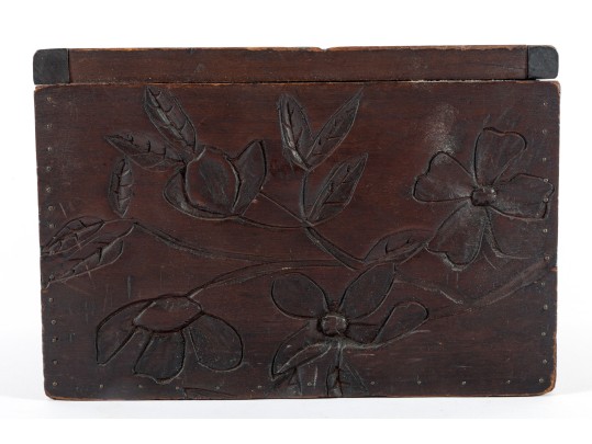 19th Century Arts & Crafts Carved Wood Box