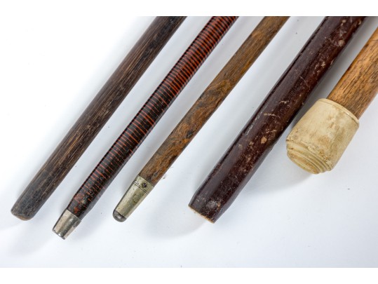 Five Antique Wood Canes