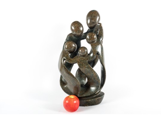 Shona Tribe Serpentine Stone Family Sculpture 