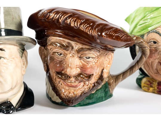 Five Vintage Royal Doulton Toby Mugs