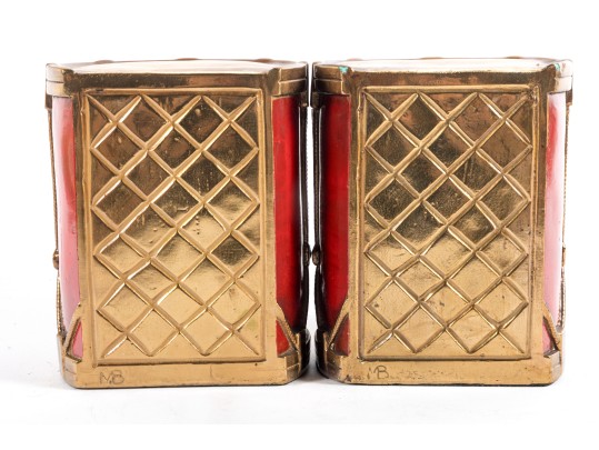 Vintage Marion Bronze Civil War Drum Bookends