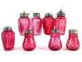 Cranberry Depression Glass Salt And Pepper Shakers