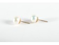 14k Yellow Gold Cultured Pearl Stud Earrings