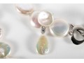 Cultured Coin Pearl Necklace, Bracelet, And Earrings