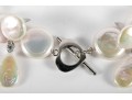 Cultured Coin Pearl Necklace, Bracelet, And Earrings
