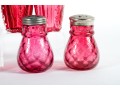 Cranberry Depression Glass Salt And Pepper Shakers