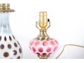 Vintage Cranberry Depression Glass Lamps