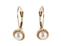 14k Yellow Gold Cultured Pearl Drop Earrings