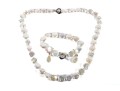 Cultured Coin Pearl Necklace, Bracelet, And Earrings