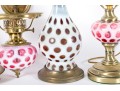 Vintage Cranberry Depression Glass Lamps