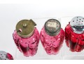 Cranberry Depression Glass Salt And Pepper Shakers
