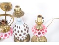 Vintage Cranberry Depression Glass Lamps