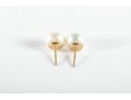 14k Yellow Gold Cultured Pearl Stud Earrings