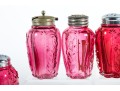 Cranberry Depression Glass Salt And Pepper Shakers