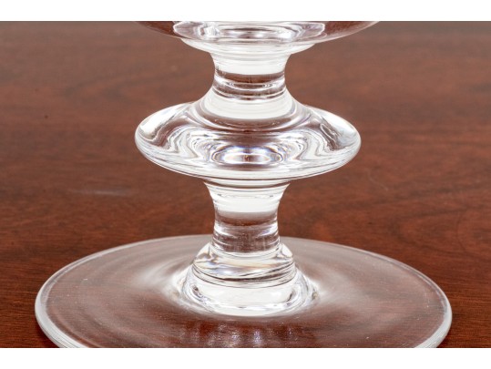 Pair Of Val St Lambert Hand Blown Crystal Candlesticks