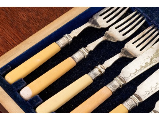 Antique Cased Fish Service