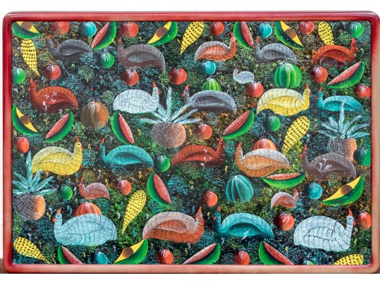 Colorful Caribin Oil On Canvas Of Birds